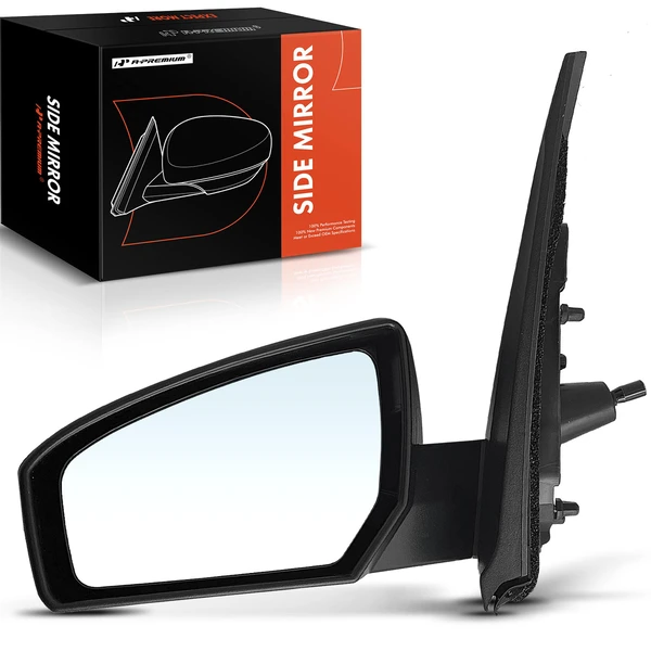 2007-2012 Nissan Sentra Left Driver Side Mirror, Manual 2007-2012 Nissan Sentra, Smooth Black A-Premium APMI562