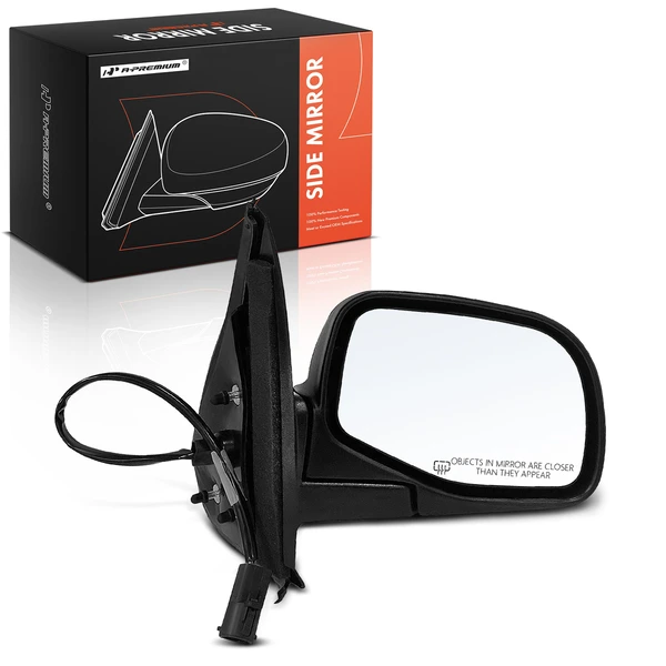 1997-2001 Mercury Mountaineer Right Passenger Side Mirror, Powered, with Heated, Smooth Black A-Premium APMI1927