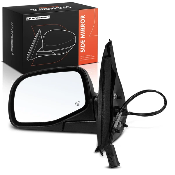1997-2001 Mercury Mountaineer Left Driver Side Mirror, Powered, with Heated, Smooth Black A-Premium APMI1928