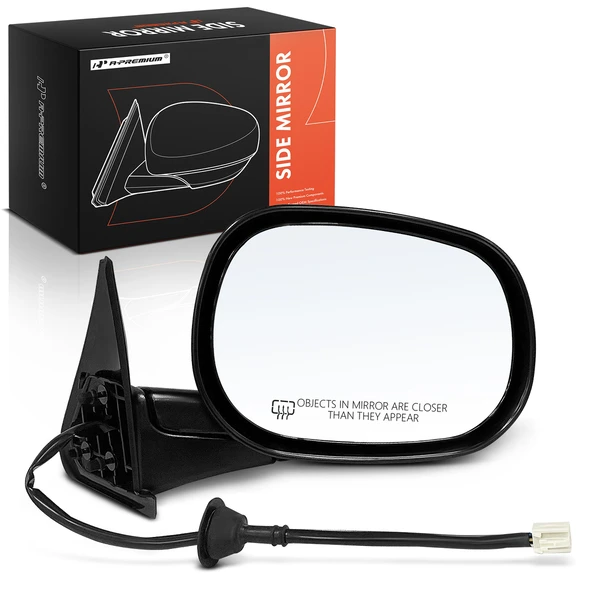 Right Passenger Side Mirror, Powered, with Heated, Smooth Black A-Premium APMI1929