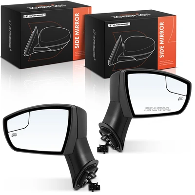 2 Pcs Black Power Mirror with Power Heated Turn Signal