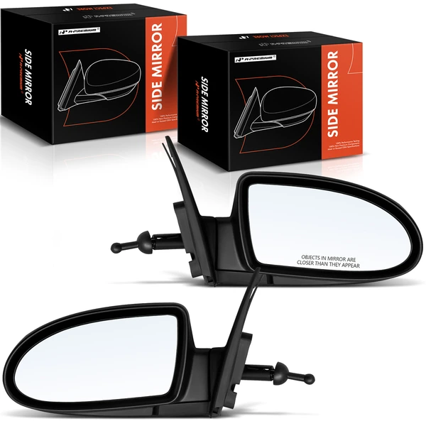 2010-2011 Hyundai Accent Driver & Passenger Mirror, Manual Adjustment, Manual Folding, Textured Black A-Premium APMI958TW