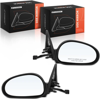 2 Pcs Driver & Passenger Black Textured Mirror with Power Glass Adjust