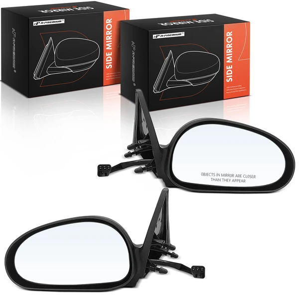 Driver & Passenger Mirror, Power Adjustment, Manual Folding, Smooth Black A-Premium APMI1939