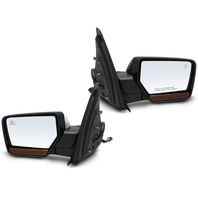 2 Pcs Driver & Passenger Black Mirror with Power Glass Adjust