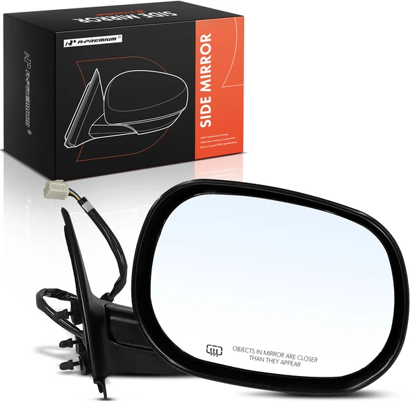 Right Passenger Side Mirror, Powered, with Heated, Smooth Black A-Premium APMI1944