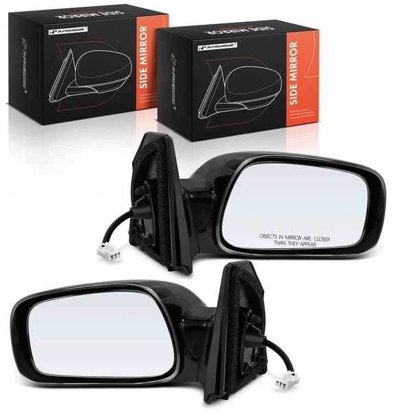 Driver & Passenger Mirror, Power Adjustment, Manual Folding, Smooth Black A-Premium APMI1951