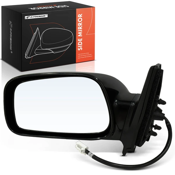 Left Driver Side Mirror, Power Adjustment, Non-Folding, Smooth Black A-Premium APMI1952