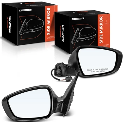 2 Pcs Driver & Passenger Black Mirror with Heated