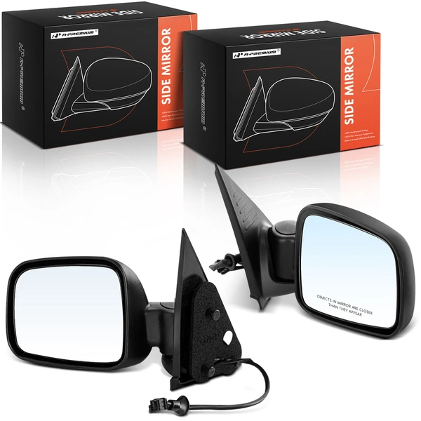 Driver & Passenger Mirror, Powered, Black A-Premium APMI2670TW