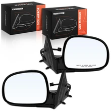 2 Pcs Driver & Passenger Black Mirror with Power Glass Adjust
