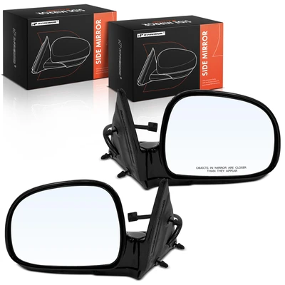 2 Pcs Driver & Passenger Black Mirror with Power Glass Adjust