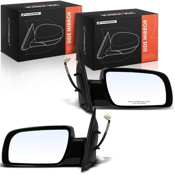 Driver & Passenger Mirror, Powered, Gloss Black A-Premium APMI1968