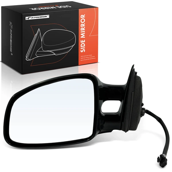 1997-2003 Pontiac Grand Prix Left Driver Side Mirror, Power Adjustment, Manual Folding, Smooth Black A-Premium APMI1972