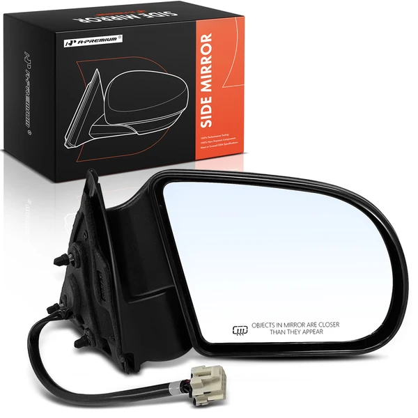Right Passenger Side Mirror, Powered, with Heated, Smooth Black A-Premium APMI1973