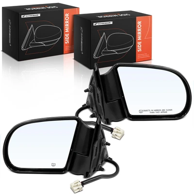 2 Pcs Driver & Passenger Black Textured Mirror with Power Glass Adjust