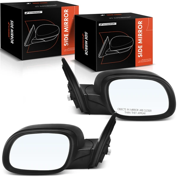 Driver & Passenger Mirror, Power Adjustment, Manual Folding, Smooth Black A-Premium APMI977TW