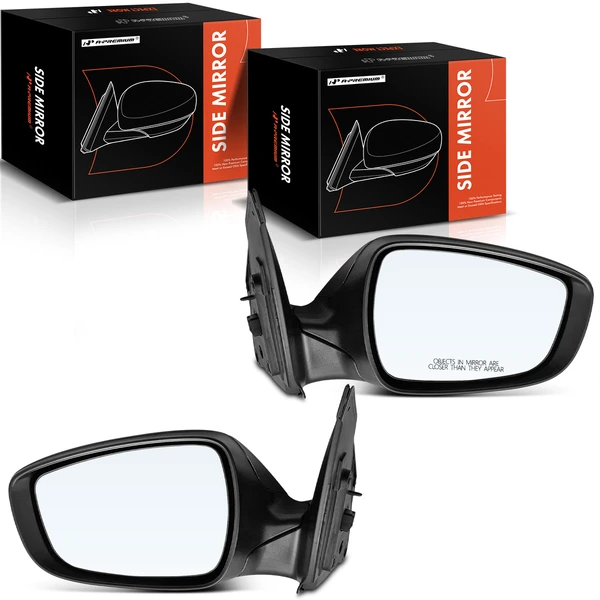 Driver & Passenger Mirror, Power Adjustment, Manual Folding, Textured Black A-Premium APMI978TW