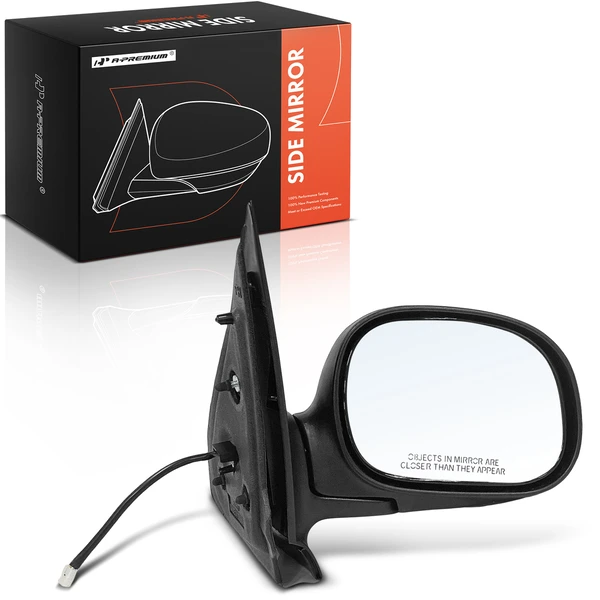 Right Passenger Side Mirror, Power Adjustment, Manual Folding, Smooth Black A-Premium APMI1979