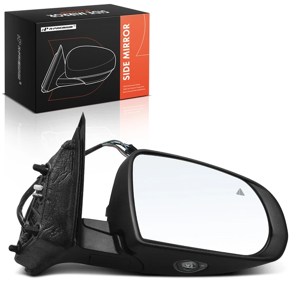 2014-2018 Jeep Cherokee Right Passenger Side Mirror, with Heating, Power Adjustment, Manual Folding, Smooth Black A-Premium APMI980TW