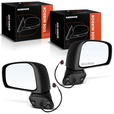 2 Pcs Driver & Passenger Black Mirror with Power Glass Adjust