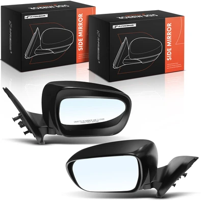 2 Pcs Textured Black Mirror with Manual Adjust & Manual Folding