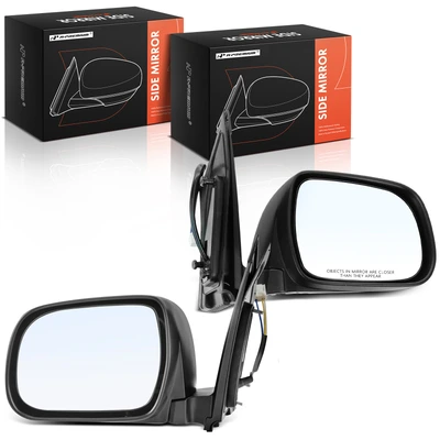 2 Pcs Textured Black Mirror with Heated & Manual Folding