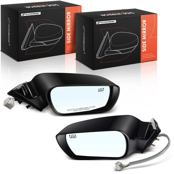 Driver & Passenger Mirror, Powered, with Heated, Smooth Black A-Premium APMI2927TW