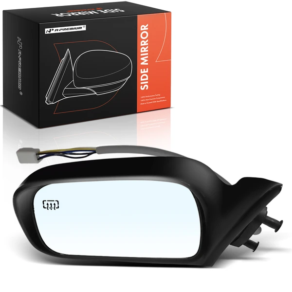 Left Driver Side Mirror, with Heating, Manual Adjustment, Non-Folding, Black A-Premium APMI2928TW