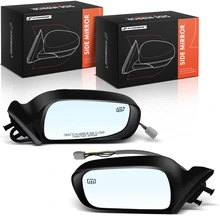 2 Pcs Driver & Passenger Heated Black Mirror Assembly