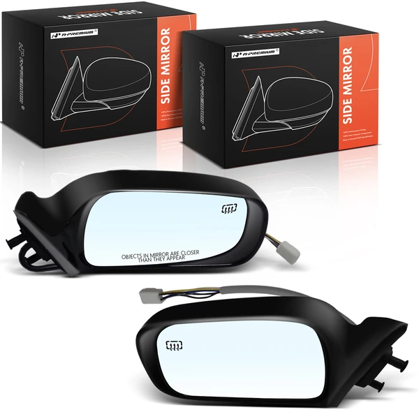 Driver & Passenger Mirror, with Heating, Manual Adjustment, Non-Folding, Black A-Premium APMI2929TW