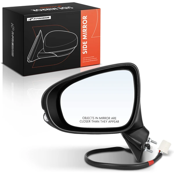 Left Driver Side Mirror, with Heating, Power Adjustment, Manual Folding, Black A-Premium APMI2208