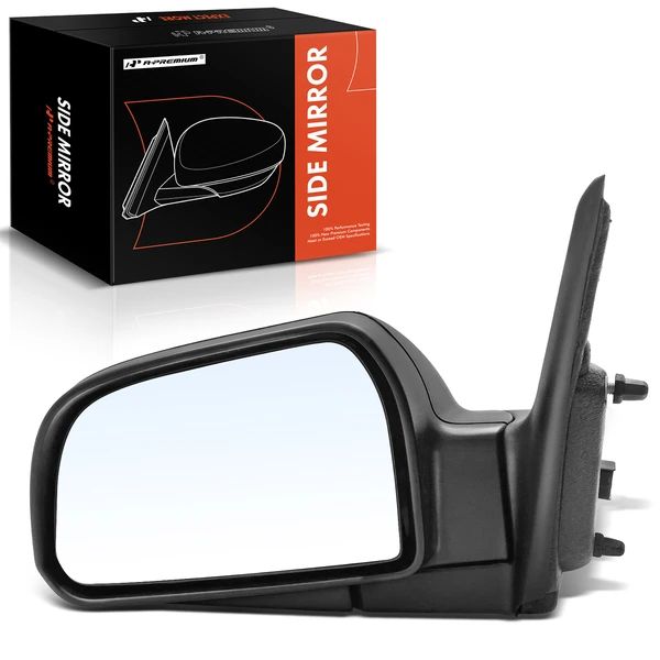 Left Driver Side Mirror, with Heating, Power Adjustment, Manual Folding, Textured Black A-Premium APMI1024TW