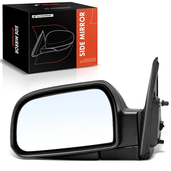 Left Driver Side Mirror, with Heating, Power Adjustment, Manual Folding, Smooth Black A-Premium APMI1025TW