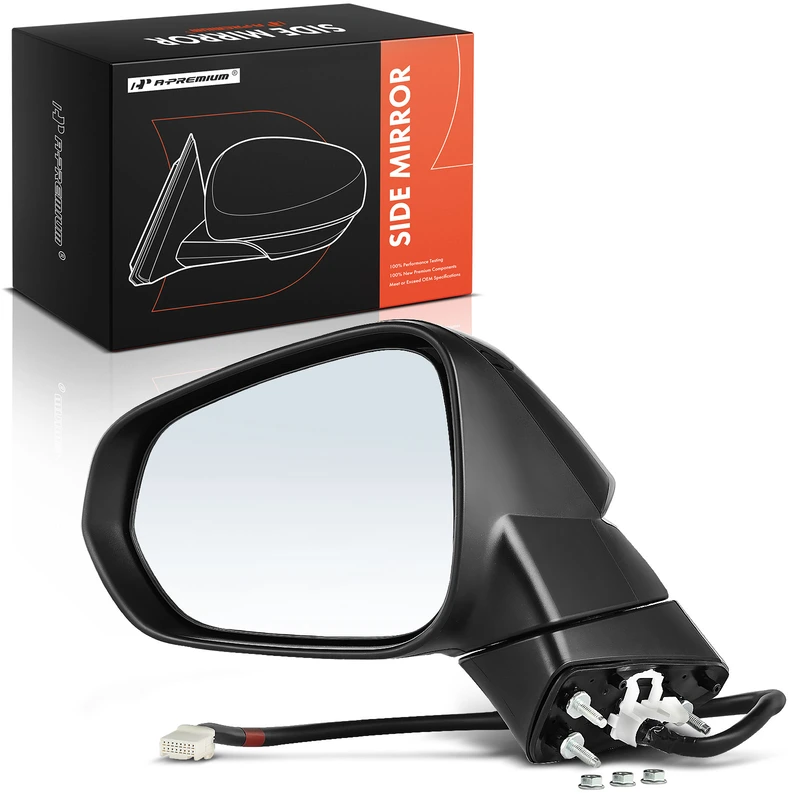 Left Driver Side Mirror, Powered, with Heated, Black A-Premium APMI181
