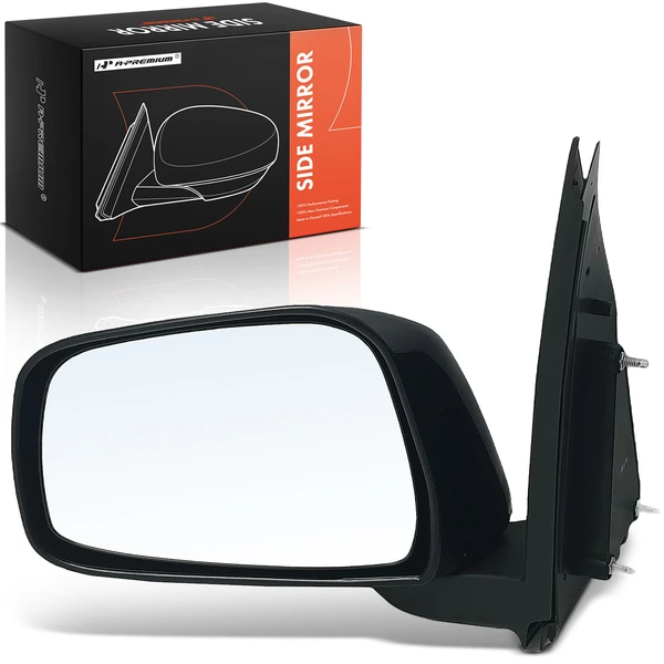 Left Driver Side Mirror, Manual, Smooth Black A-Premium APMI2291TW
