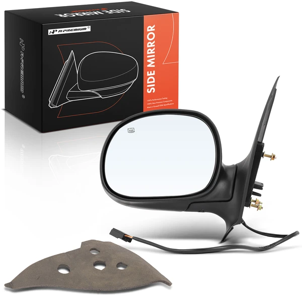 Left Driver Side Mirror, with Heating, Power Adjustment, Manual Folding, Black A-Premium APMI217