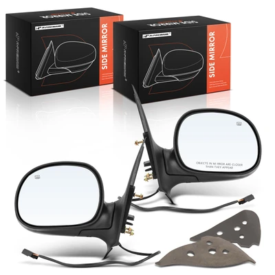 2 Pcs Front Black Power Heated Mirror