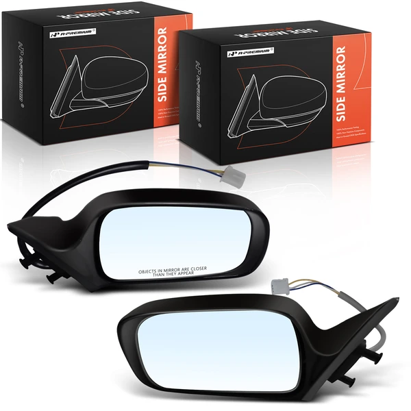Driver & Passenger Mirror, Power Adjustment, Manual Folding, Black A-Premium APMI2933TW