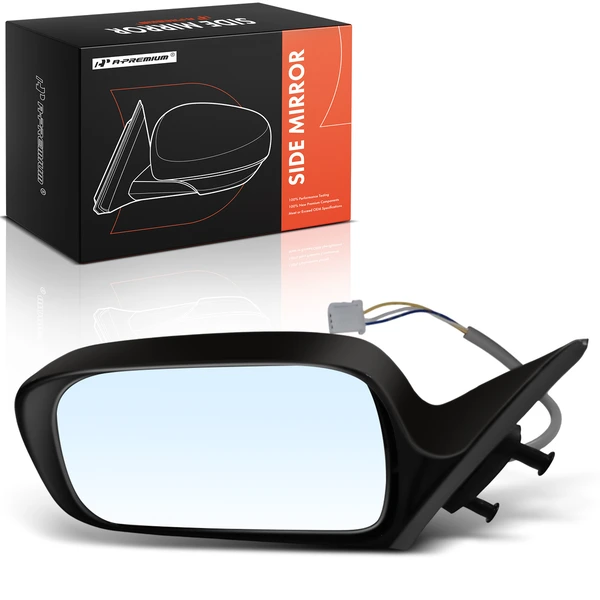 Left Driver Side Mirror, Power Adjustment, Manual Folding, Black A-Premium APMI2932TW