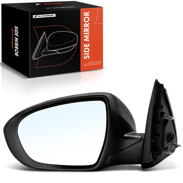 Left Driver Side Mirror, with Heating, Power Adjustment, Power Folding, Smooth Black A-Premium APMI1041TW