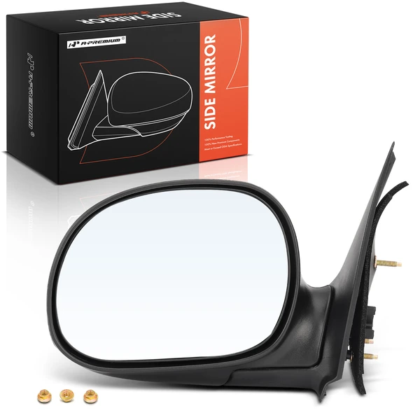 Left Driver Side Mirror, Manual, Black A-Premium APMI219