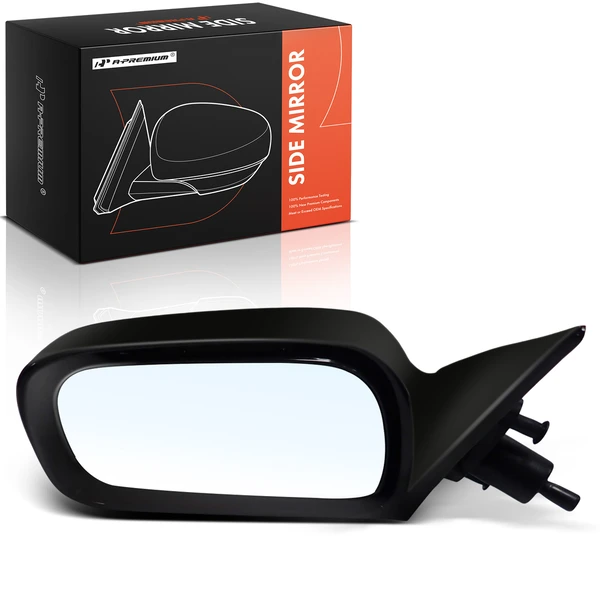 Left Driver Side Mirror, Manual Adjustment, Non-Folding, Smooth Black A-Premium APMI2934TW