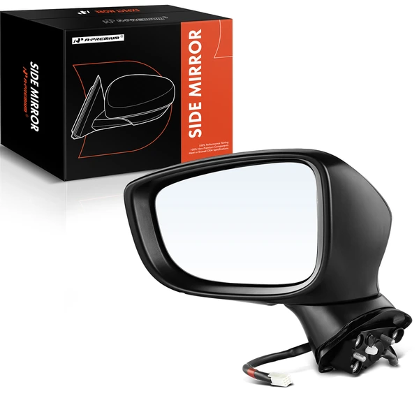 Left Driver Side Mirror, Powered, Black A-Premium APMI184
