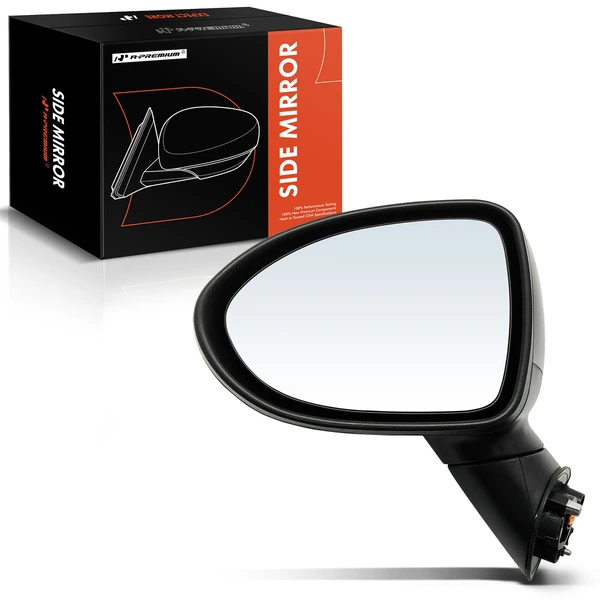 Left Driver Side Mirror, Manual, with Heated, Smooth Black A-Premium APMI1046TW