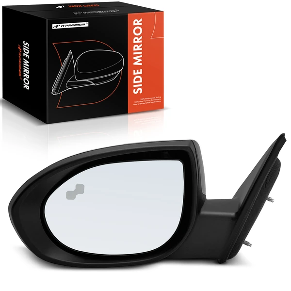 Left Driver Side Mirror, Powered, Smooth Black A-Premium APMI1048TW
