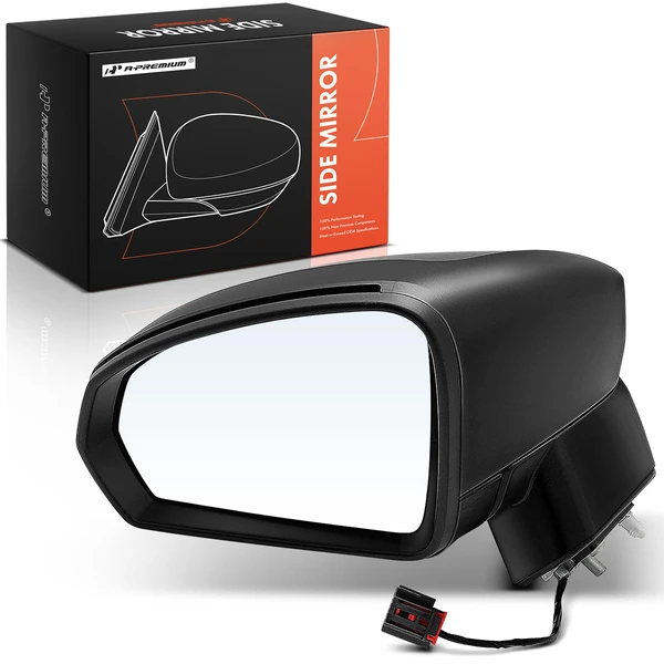 Left Driver Side Mirror, with Heating, Power Adjustment, Manual Folding, Textured Black A-Premium APMI2479