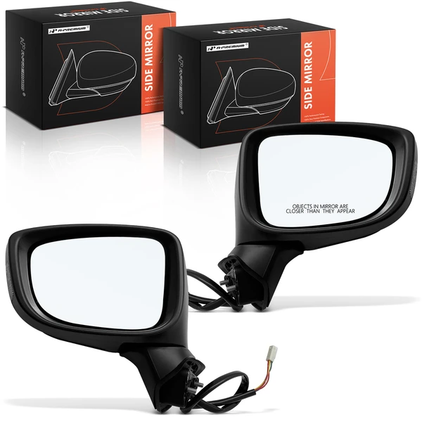 Driver & Passenger Mirror, Powered, Smooth Black A-Premium APMI1050TW