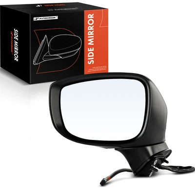Front Driver Black Manual Folding Mirror