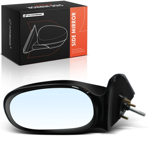 Left Driver Side Mirror, Manual Adjustment, Non-Folding, Black A-Premium APMI2938TW
